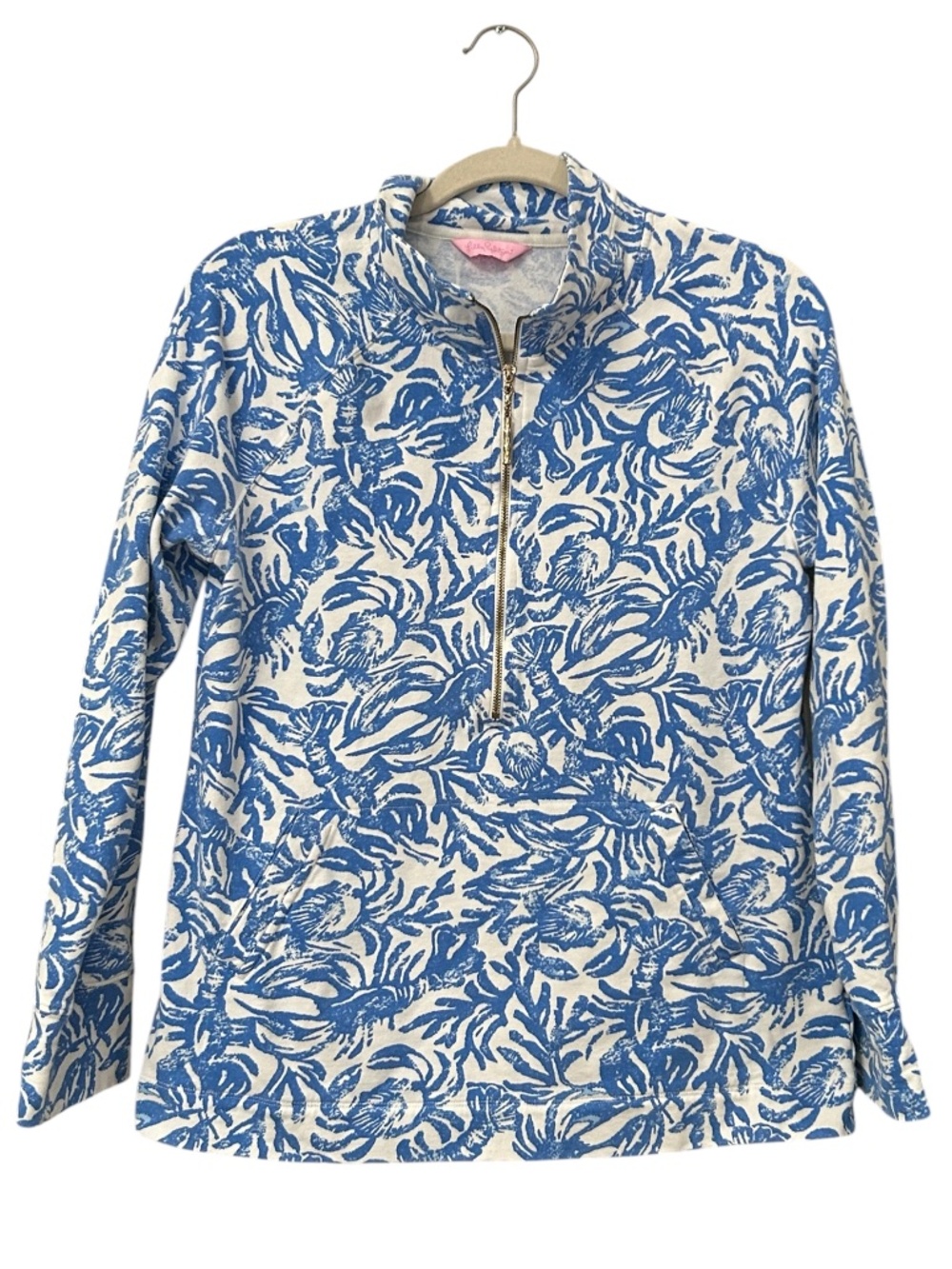 Lilly Pulitzer UPF 50+ Skipper Popover 1/2 Zip Pullover Sweater Mock Neck Size M